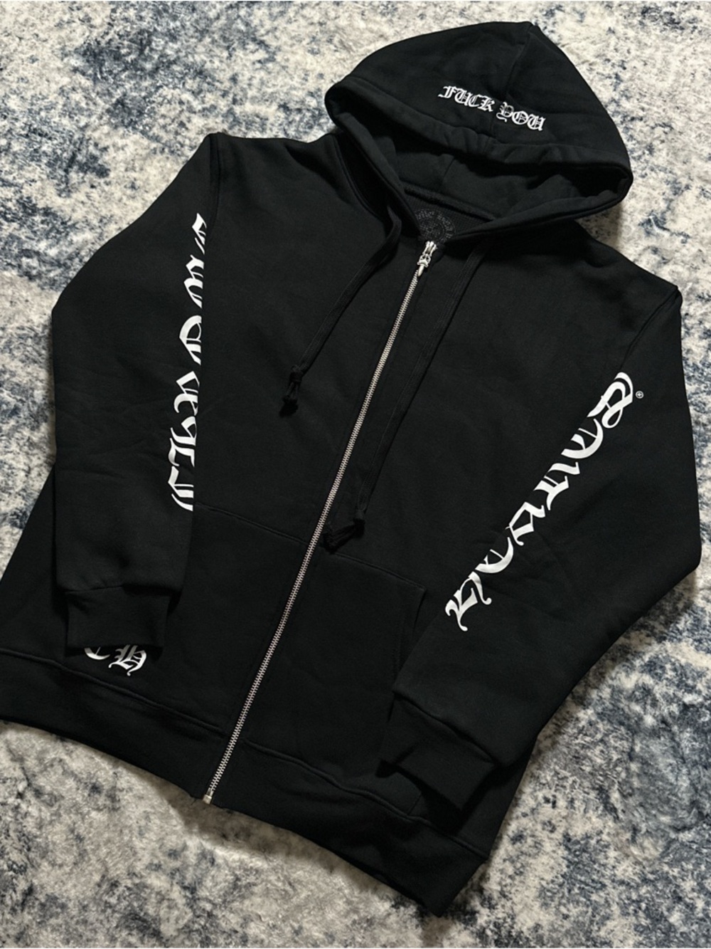 Chrome Hearts F* You Horseshoe Thermal Zip Up Hoodie Size Medium
